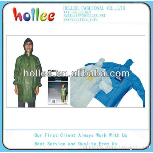 blue adult 100% pvc plastic rain jacket
